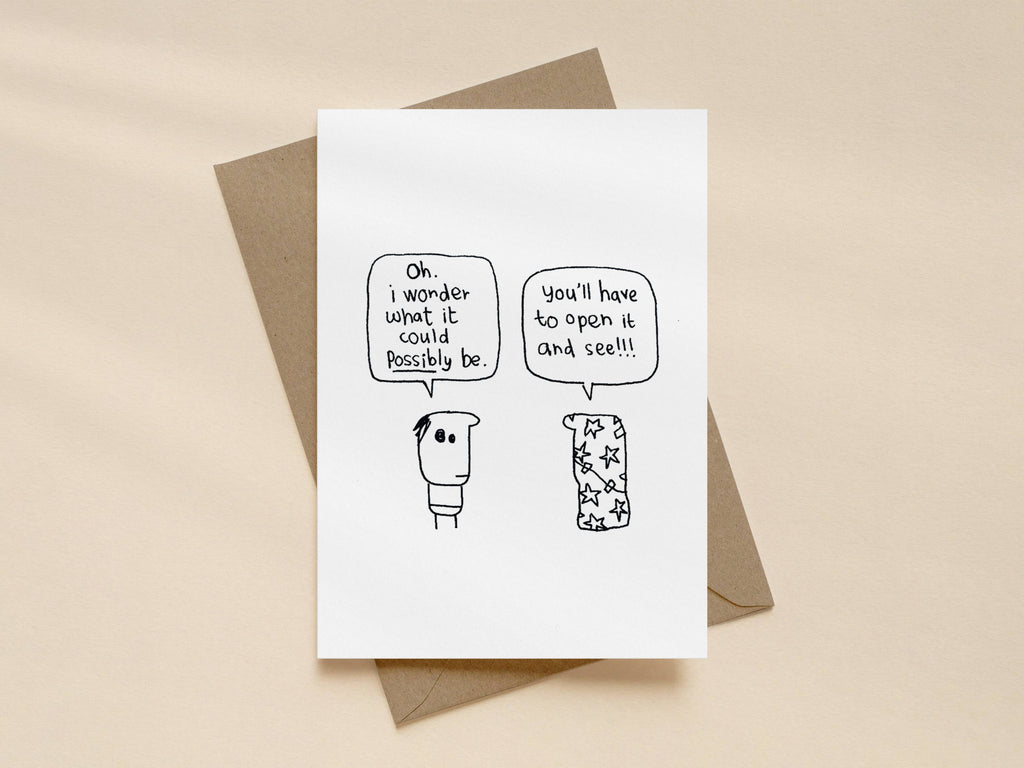Surprise Gift Wrapped Christmas Card | Funny Christmas Card for Friend