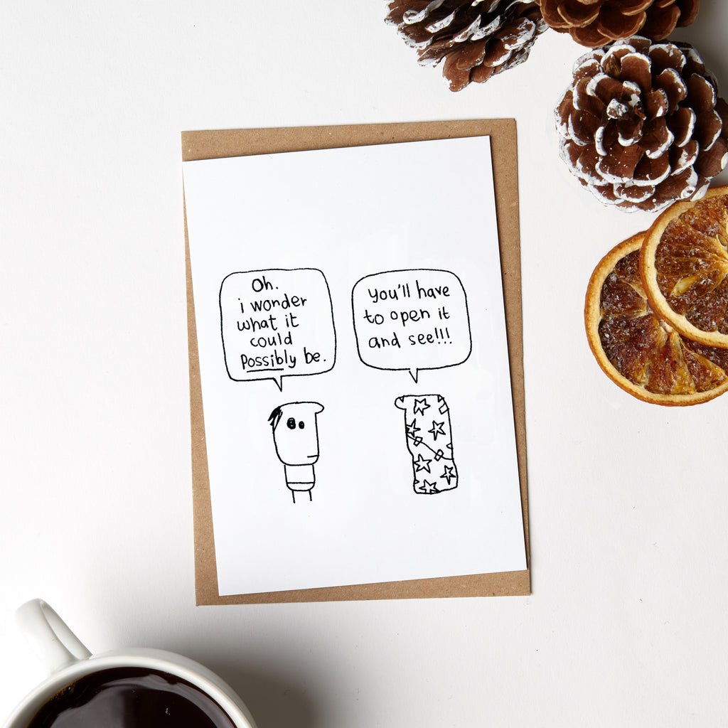 Surprise Gift Wrapped Christmas Card