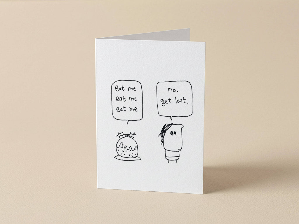 Funny Christmas Pudding Diet Card | Christmas Card for Friend