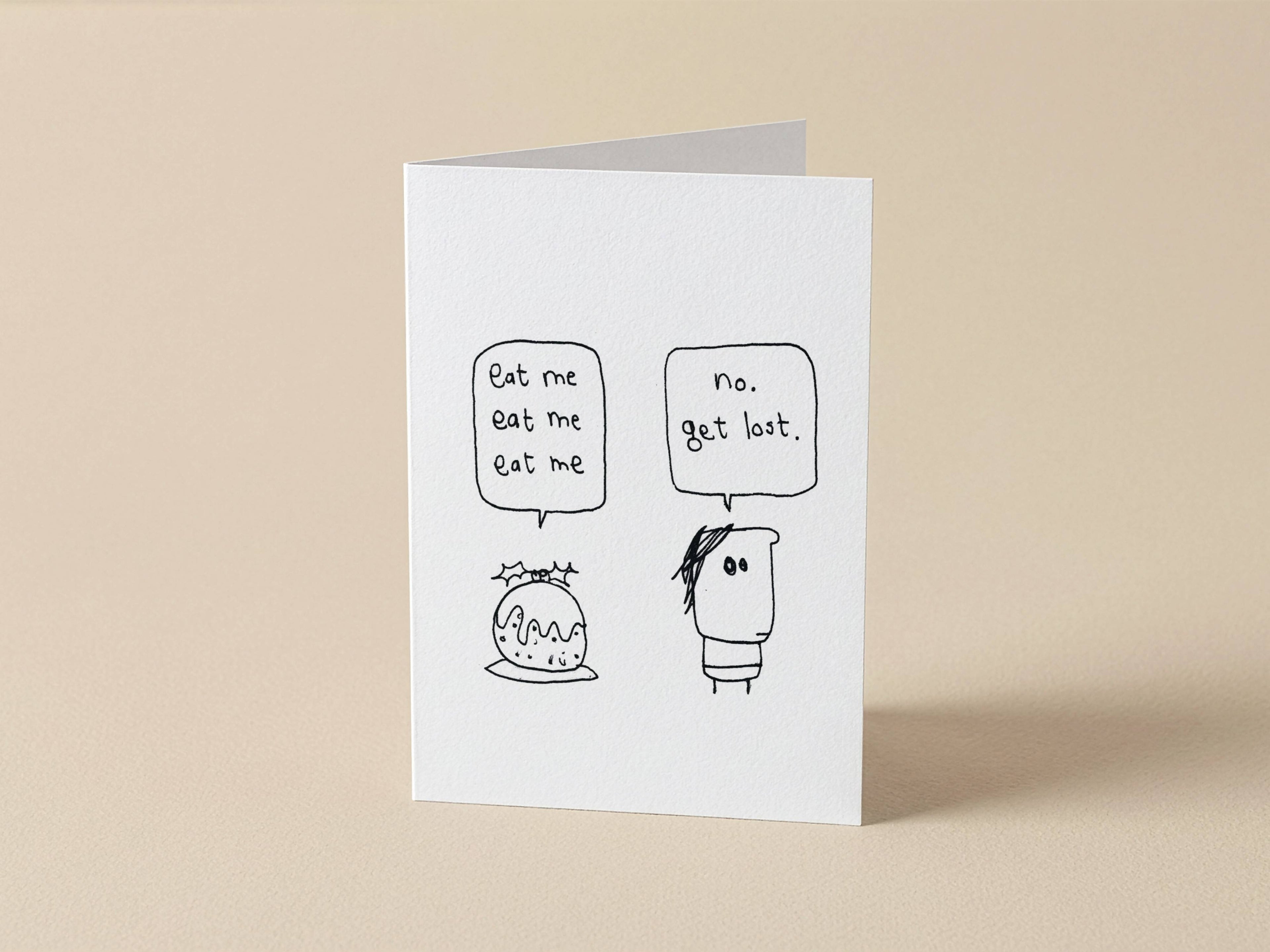 Funny Christmas Pudding Diet Card | Christmas Card for Friend