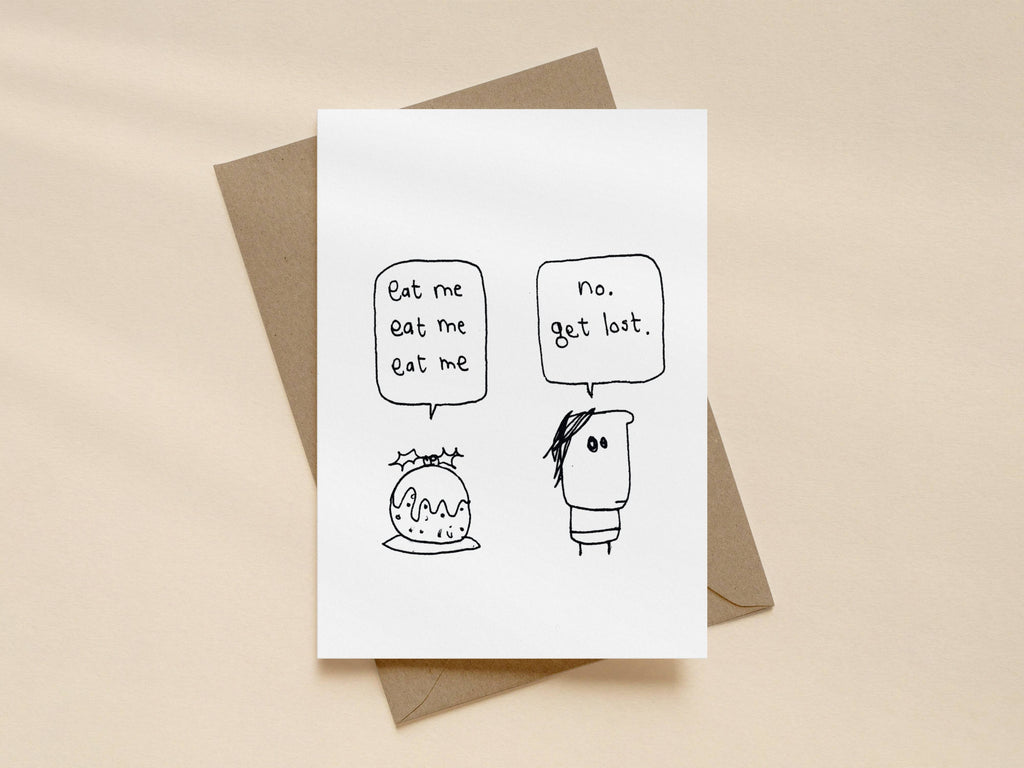 Funny Christmas Pudding Diet Card | Christmas Card for Friend