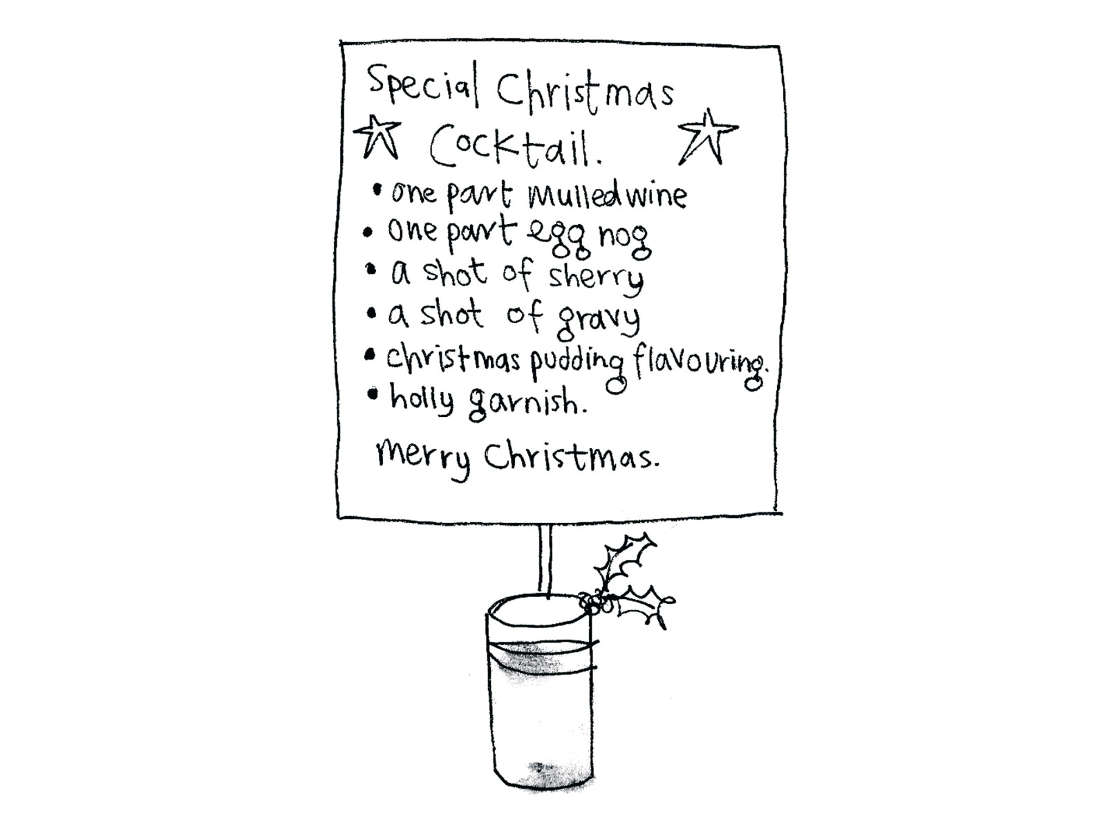 Terrible Cocktail Christmas Card | Funny Christmas Card for Friend