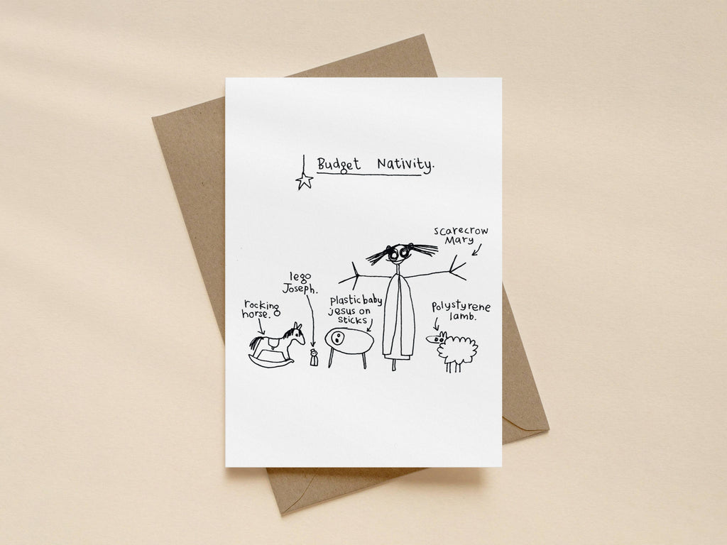 Budget Nativity Christmas Card | Funny Christmas Card for Friend