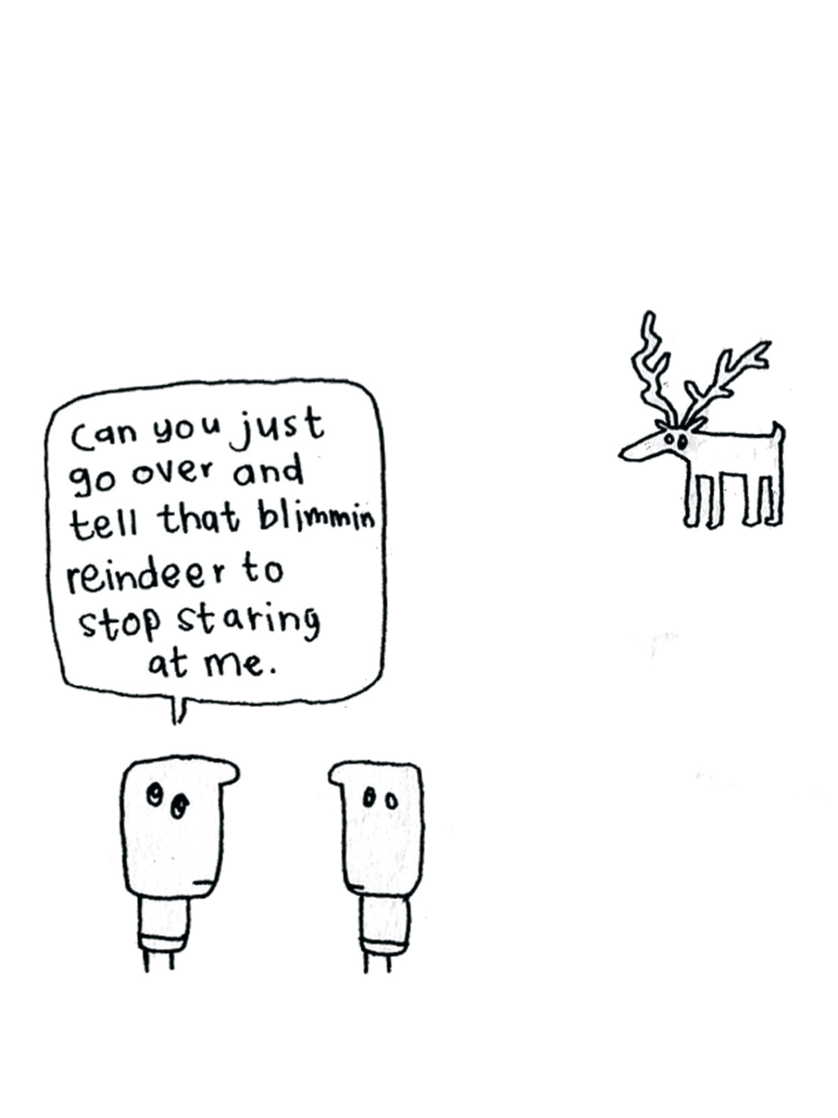 Staring Reindeer Christmas Card