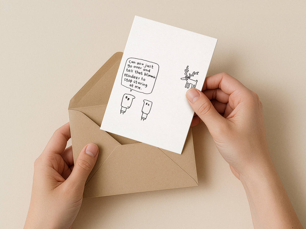 Staring Reindeer Christmas Card | Funny Christmas Card for Friend