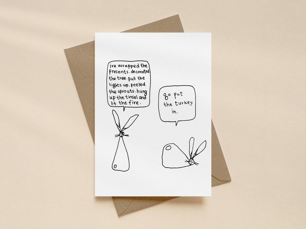 Rabbit Couple Christmas Jobs Card | Christmas Card for Partner