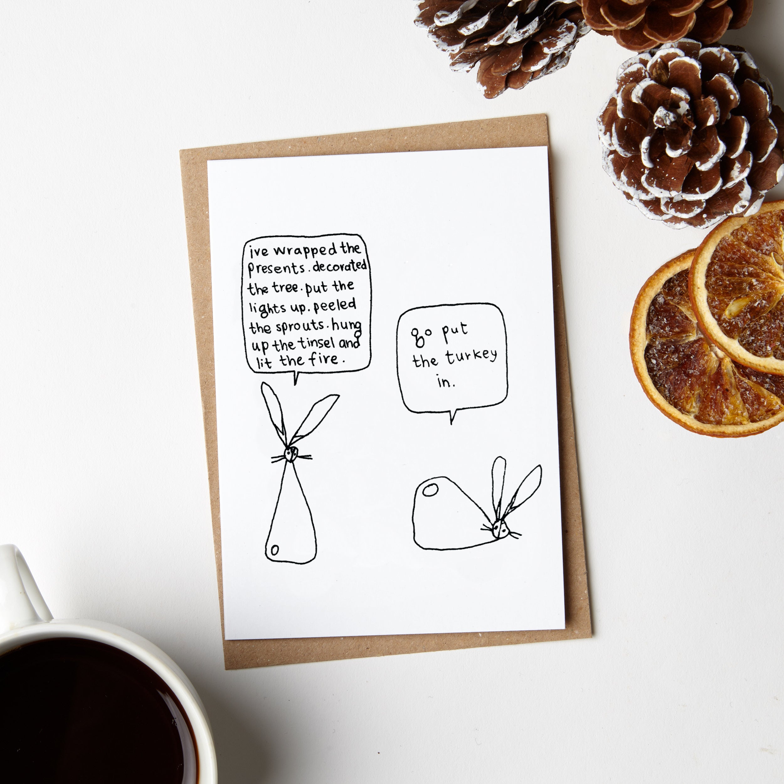 Rabbit Couple Christmas Jobs Card