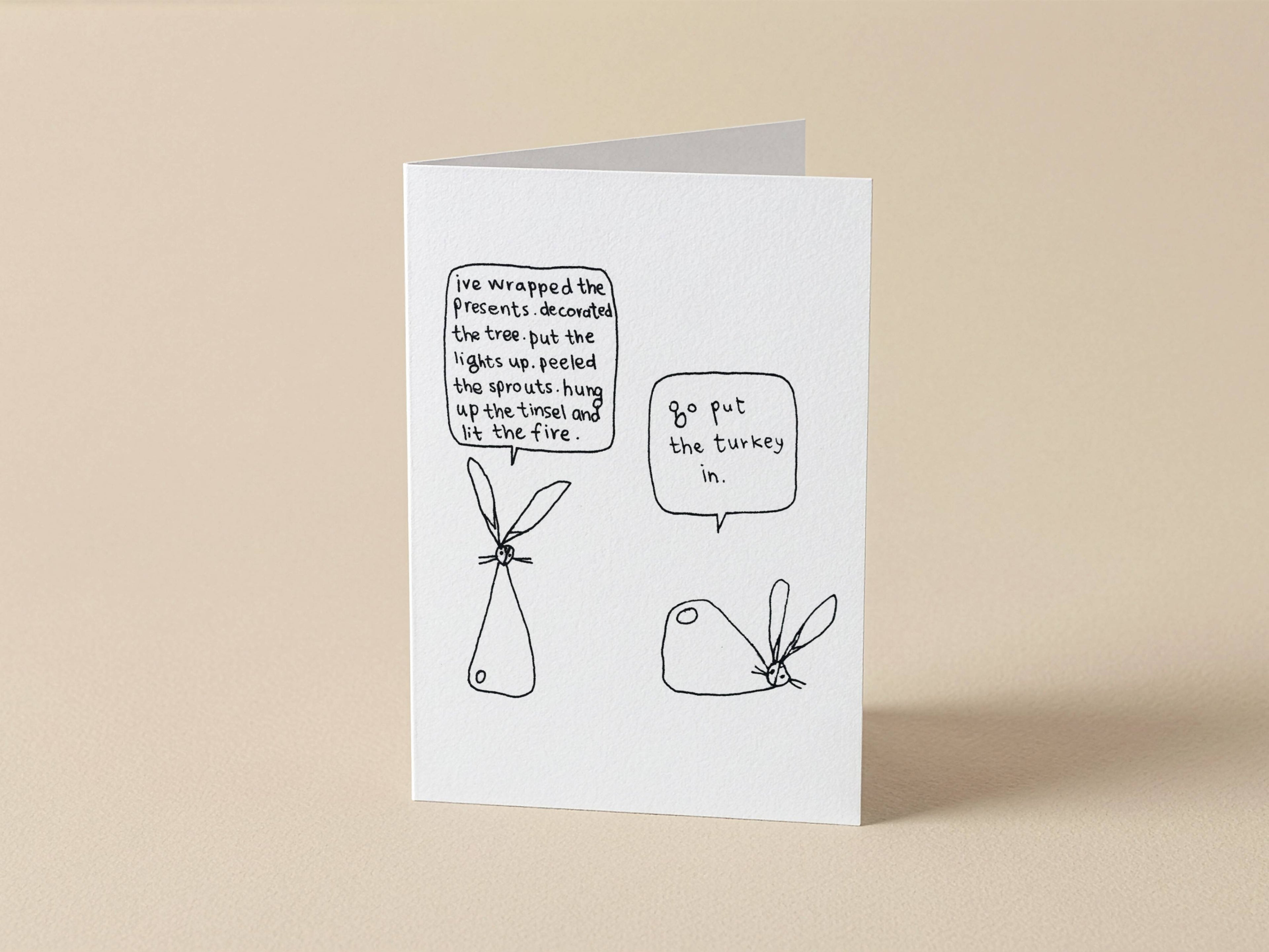 Rabbit Couple Christmas Jobs Card | Christmas Card for Partner