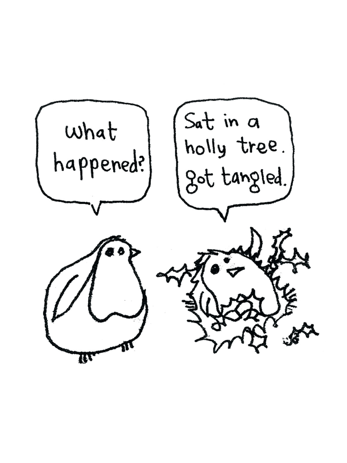 Robin Holly Tangle Christmas Card