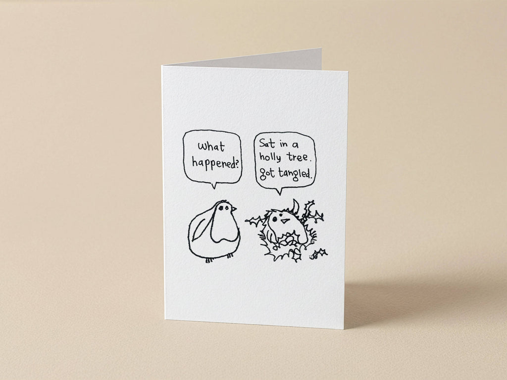Robin Holly Tangle Christmas Card | Christmas Card for Friend
