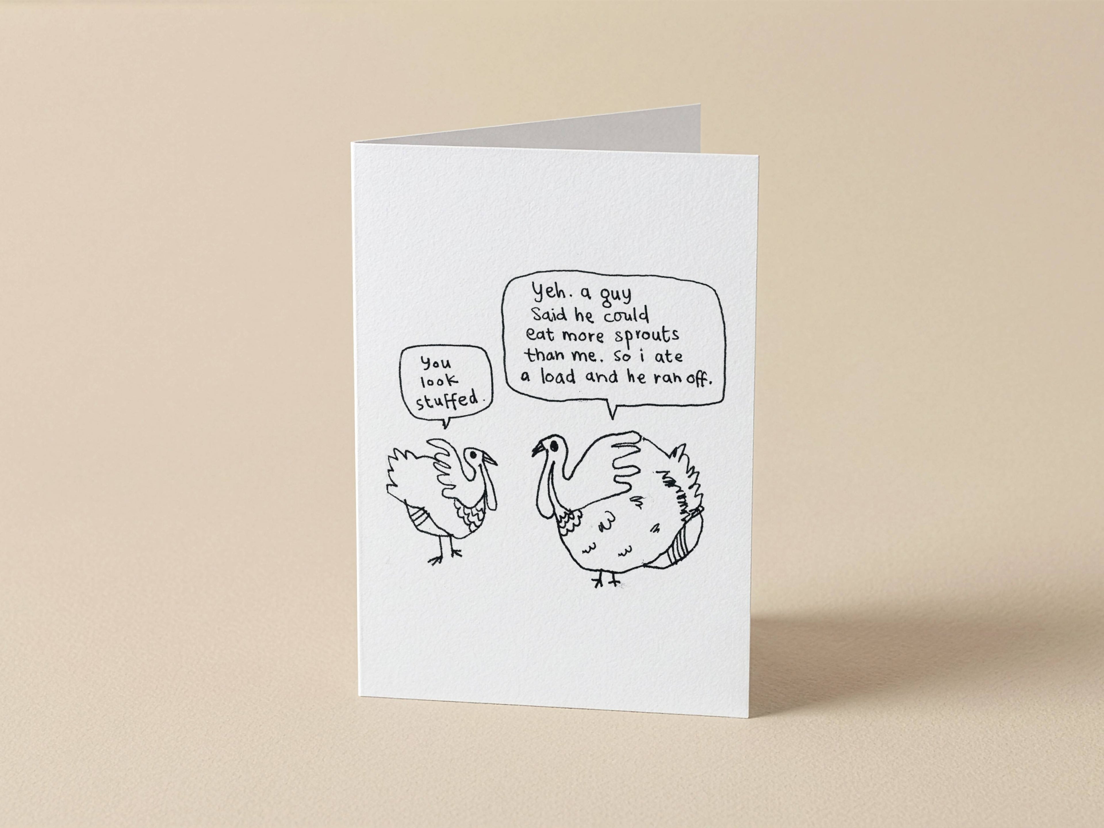 Sprouts Turkeys Dare Card | Christmas Card for Friend