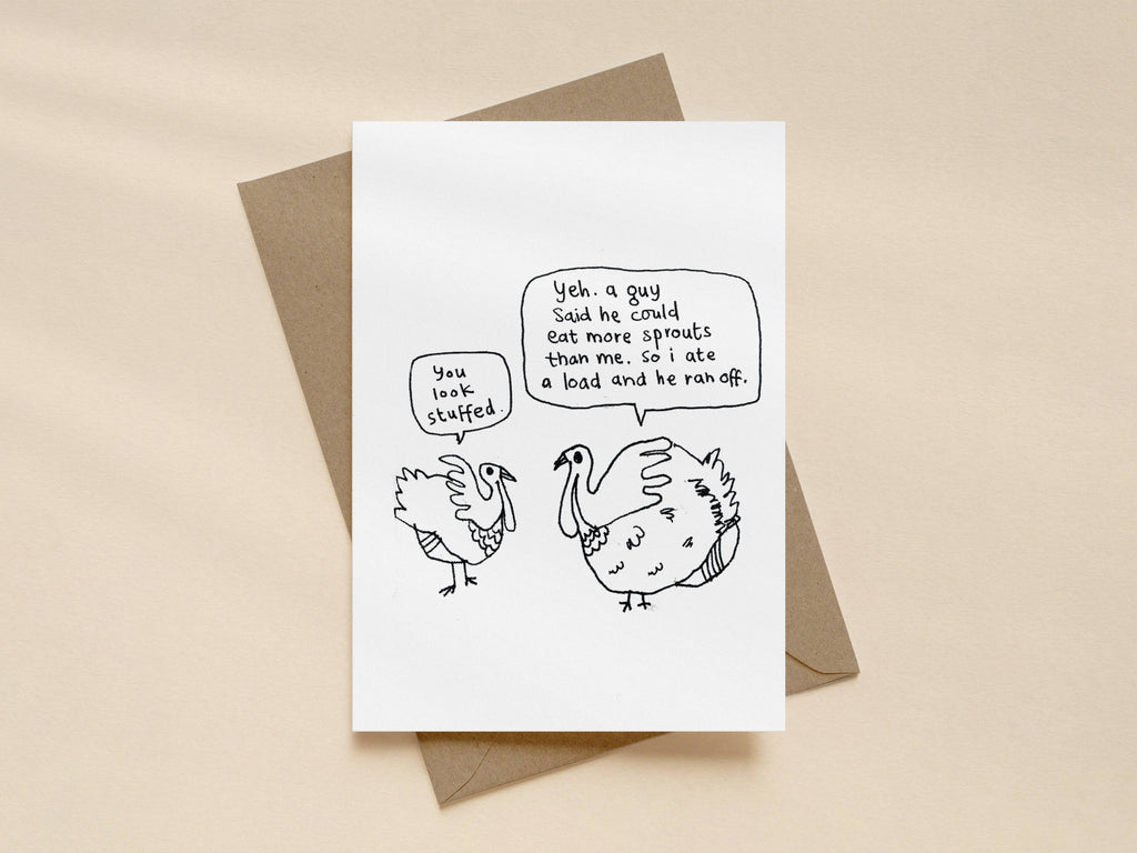 Sprouts Turkeys Dare Card | Christmas Card for Friend