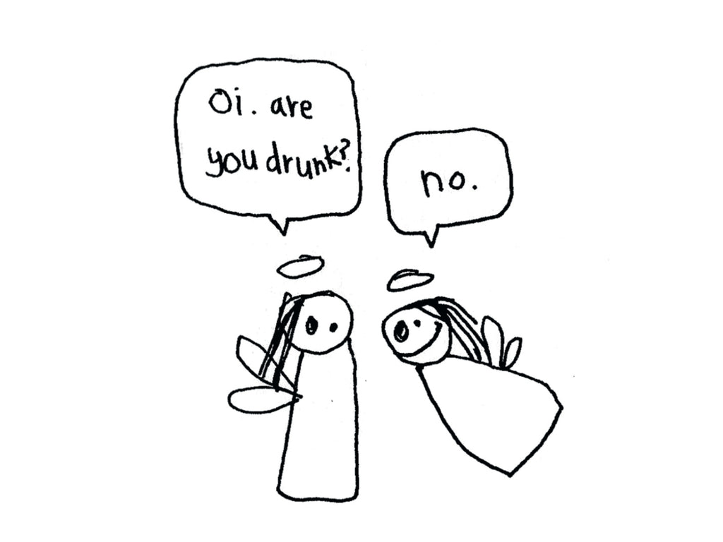Drunken Angel Christmas Card | Funny Christmas Card for Friend