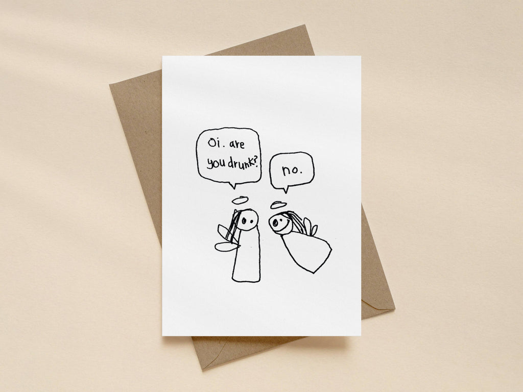 Drunken Angel Christmas Card | Funny Christmas Card for Friend
