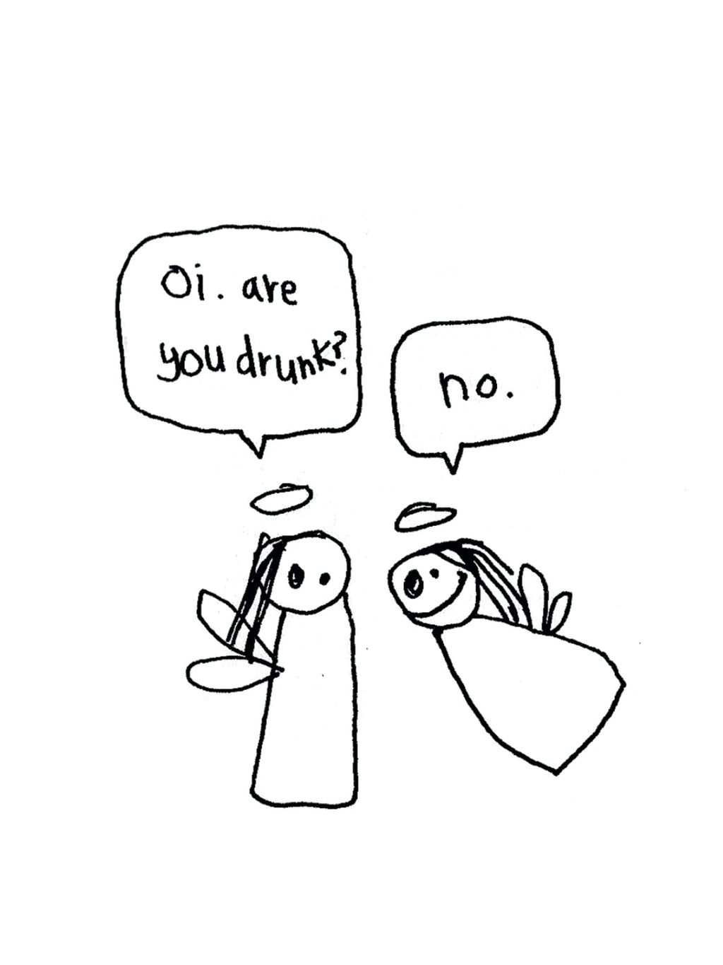 Drunken Angel Christmas Card