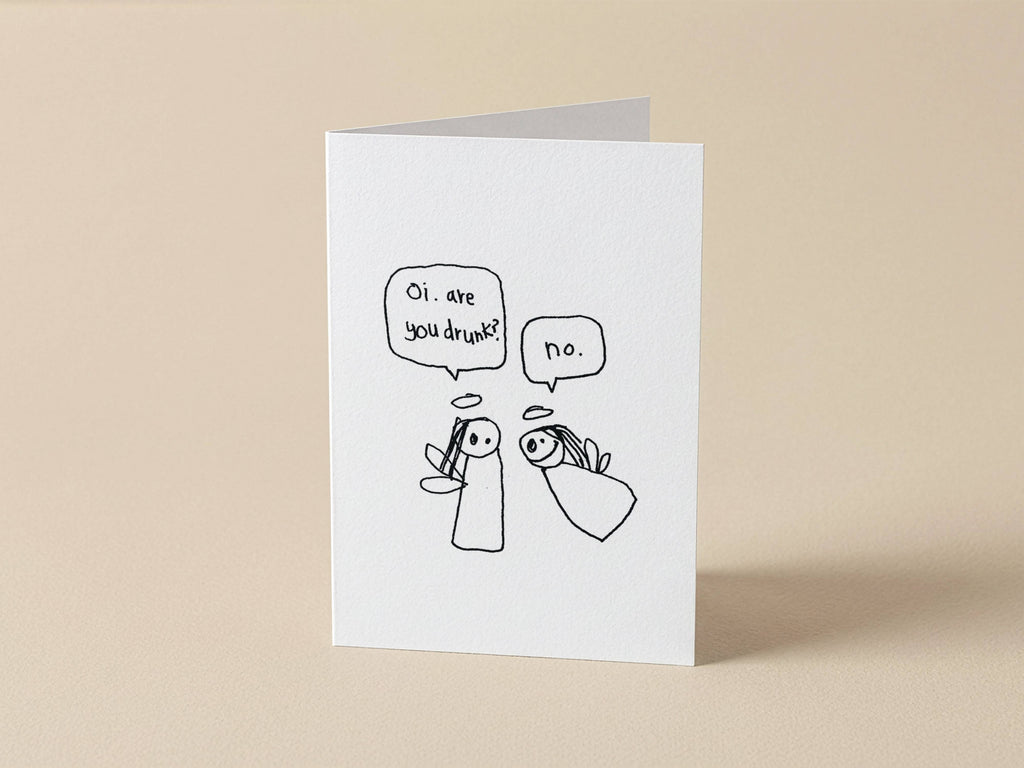 Drunken Angel Christmas Card | Funny Christmas Card for Friend