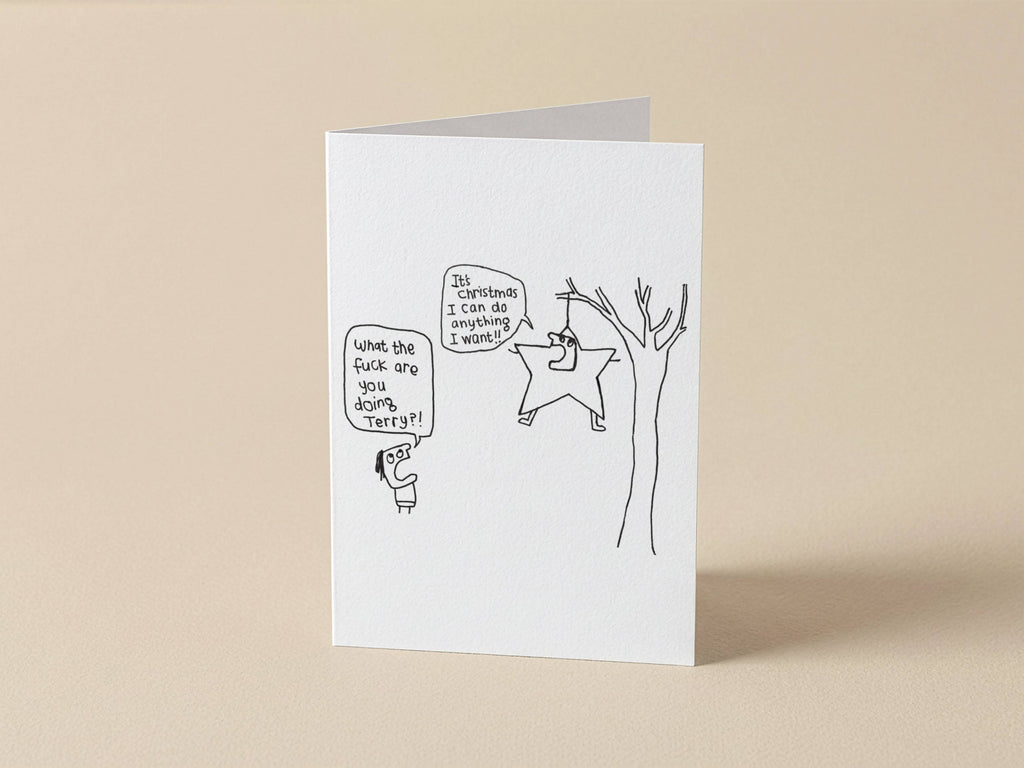 Terry Star Fancy Dress Christmas Card | Christmas Card for Friend