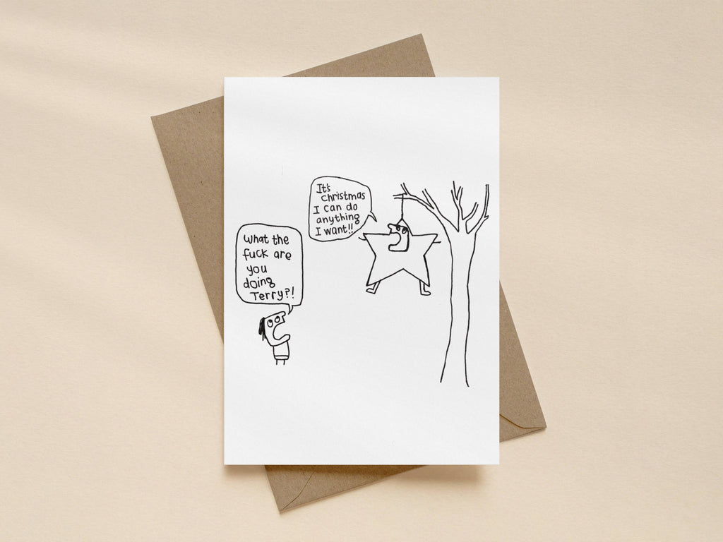 Terry Star Fancy Dress Christmas Card | Christmas Card for Friend