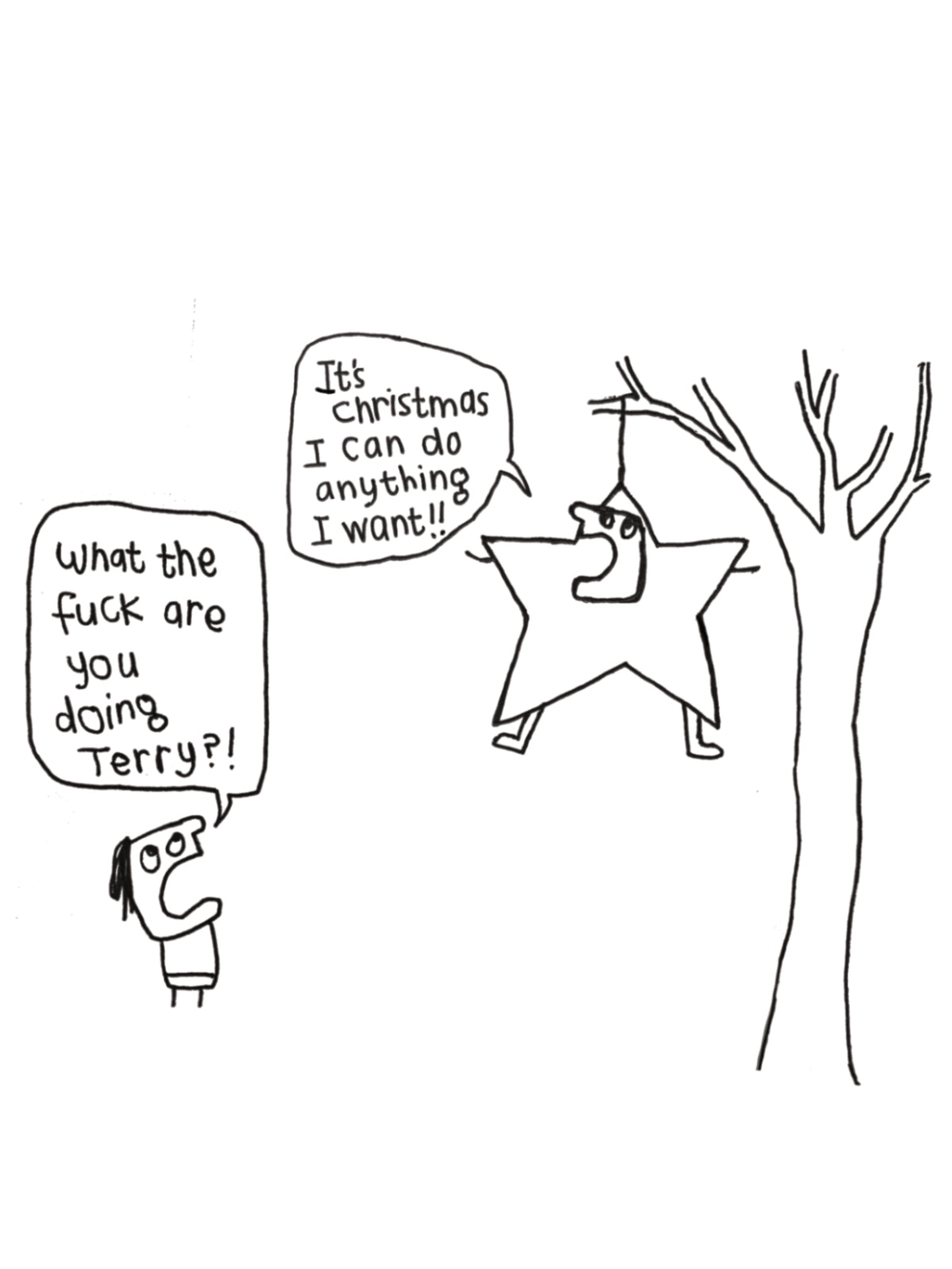 Terry Star Fancy Dress Christmas Card