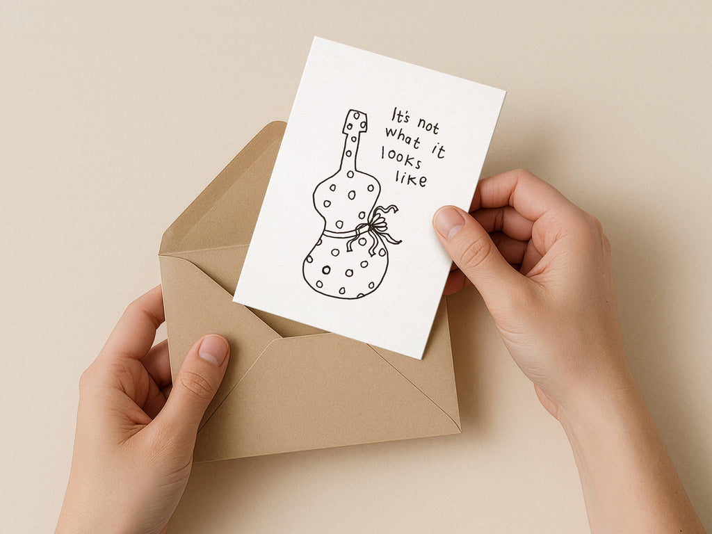Guitar Surprise Wrapped Gift Christmas Card | Christmas Card for Friend