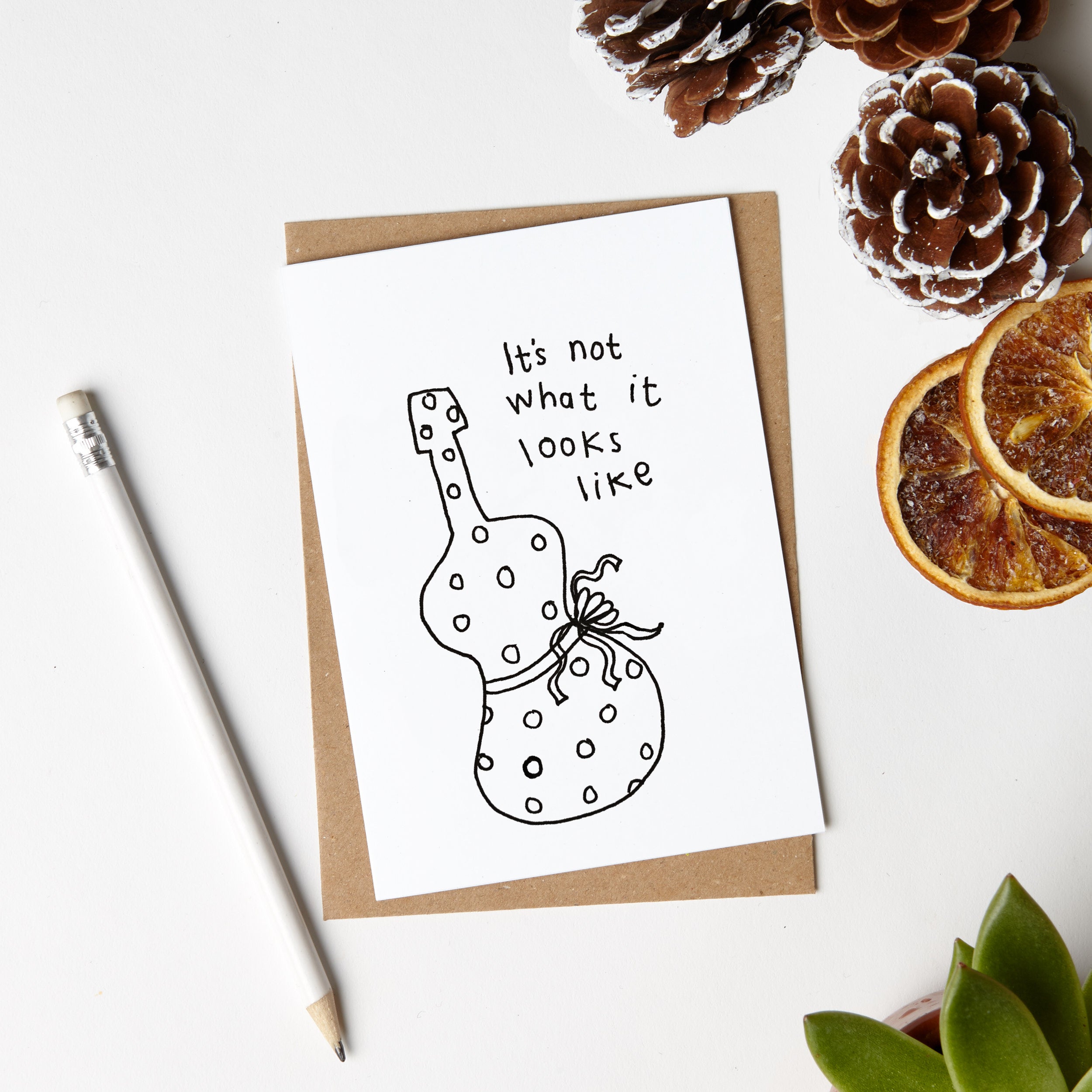 Guitar Surprise Wrapped Gift Christmas Card