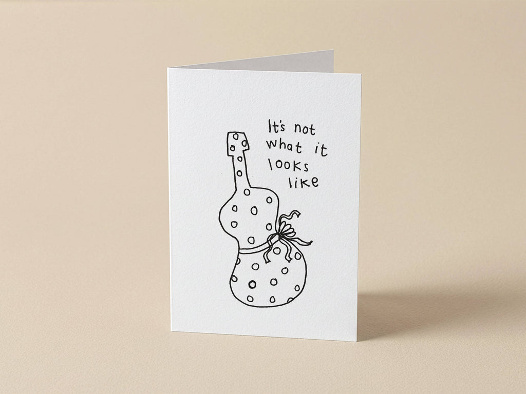 Guitar Surprise Wrapped Gift Christmas Card | Christmas Card for Friend
