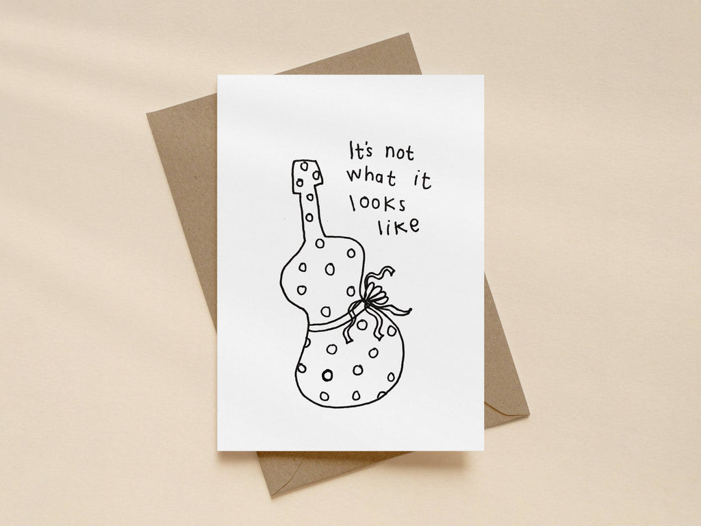 Guitar Surprise Wrapped Gift Christmas Card | Christmas Card for Friend