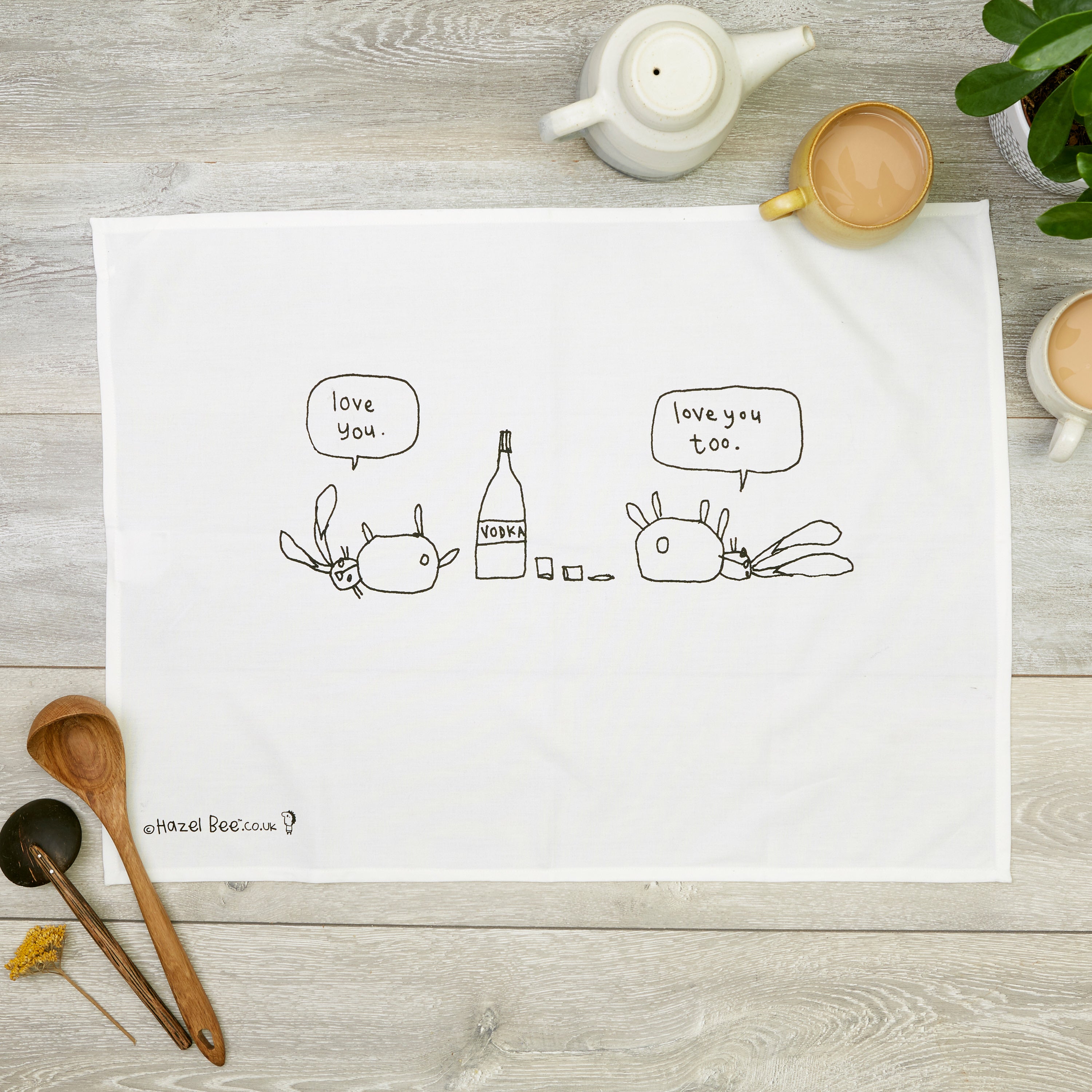 Vodka Rabbits Tea Towel