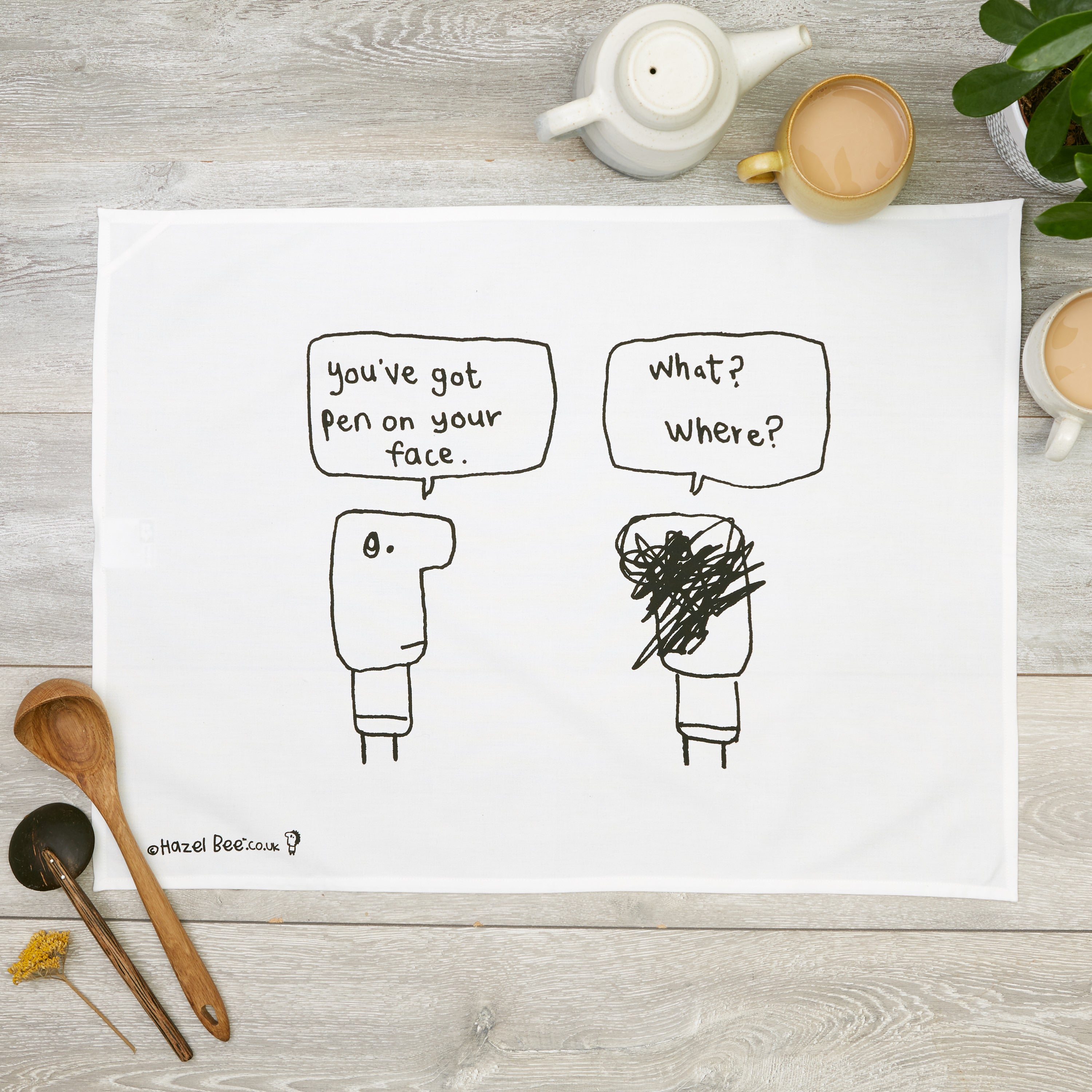 Pen On Face Tea Towel