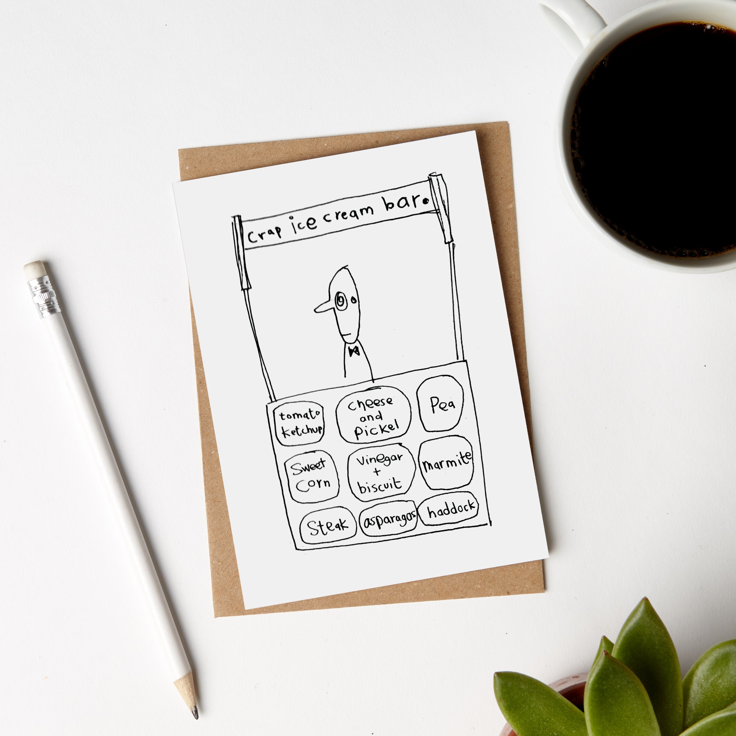 Crap Ice-cream Bar Flavours Card