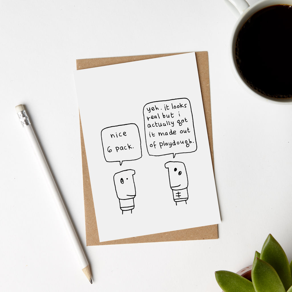 Funny Six Pack Playdough Card