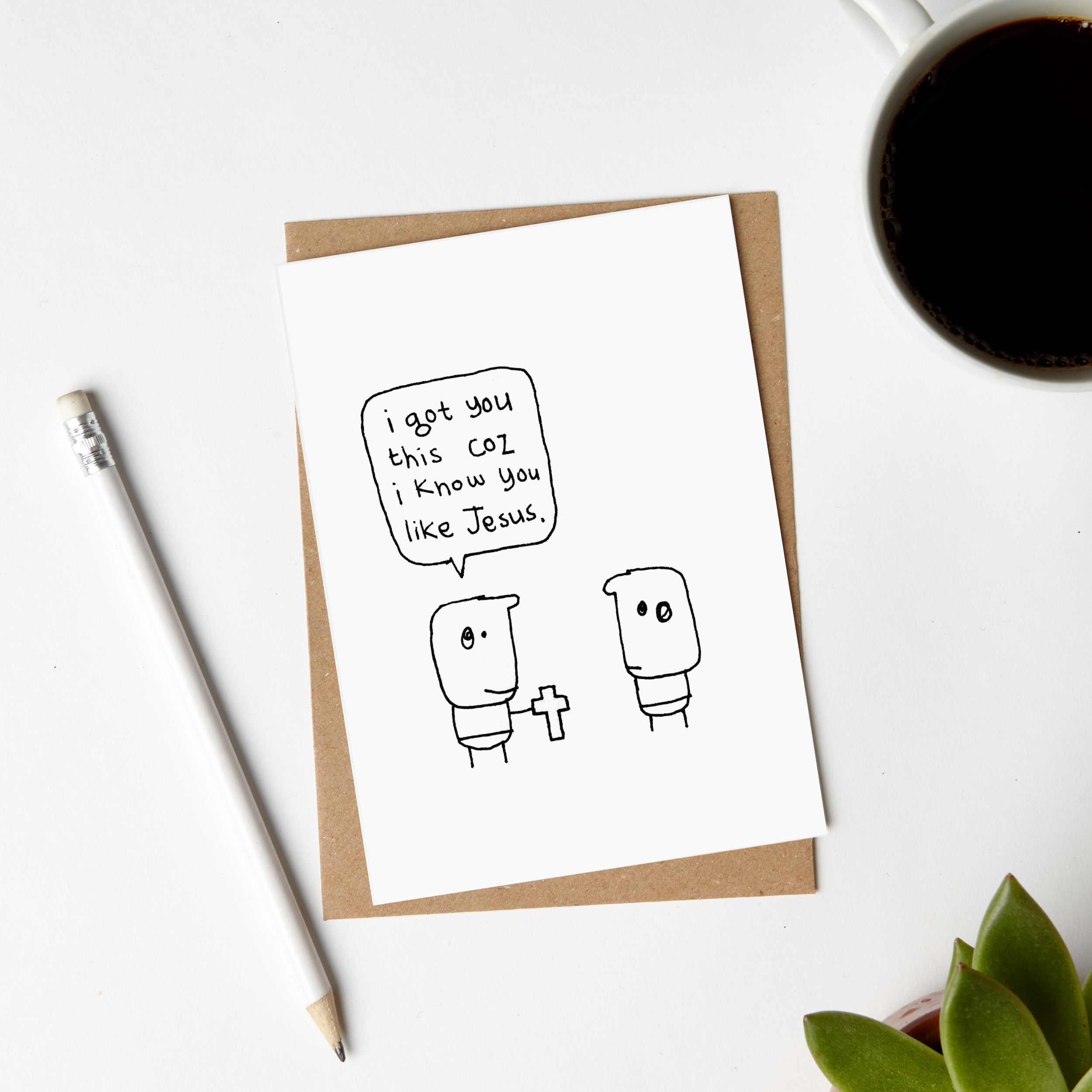 I Know You Like Jesus Crucifix Christian Card