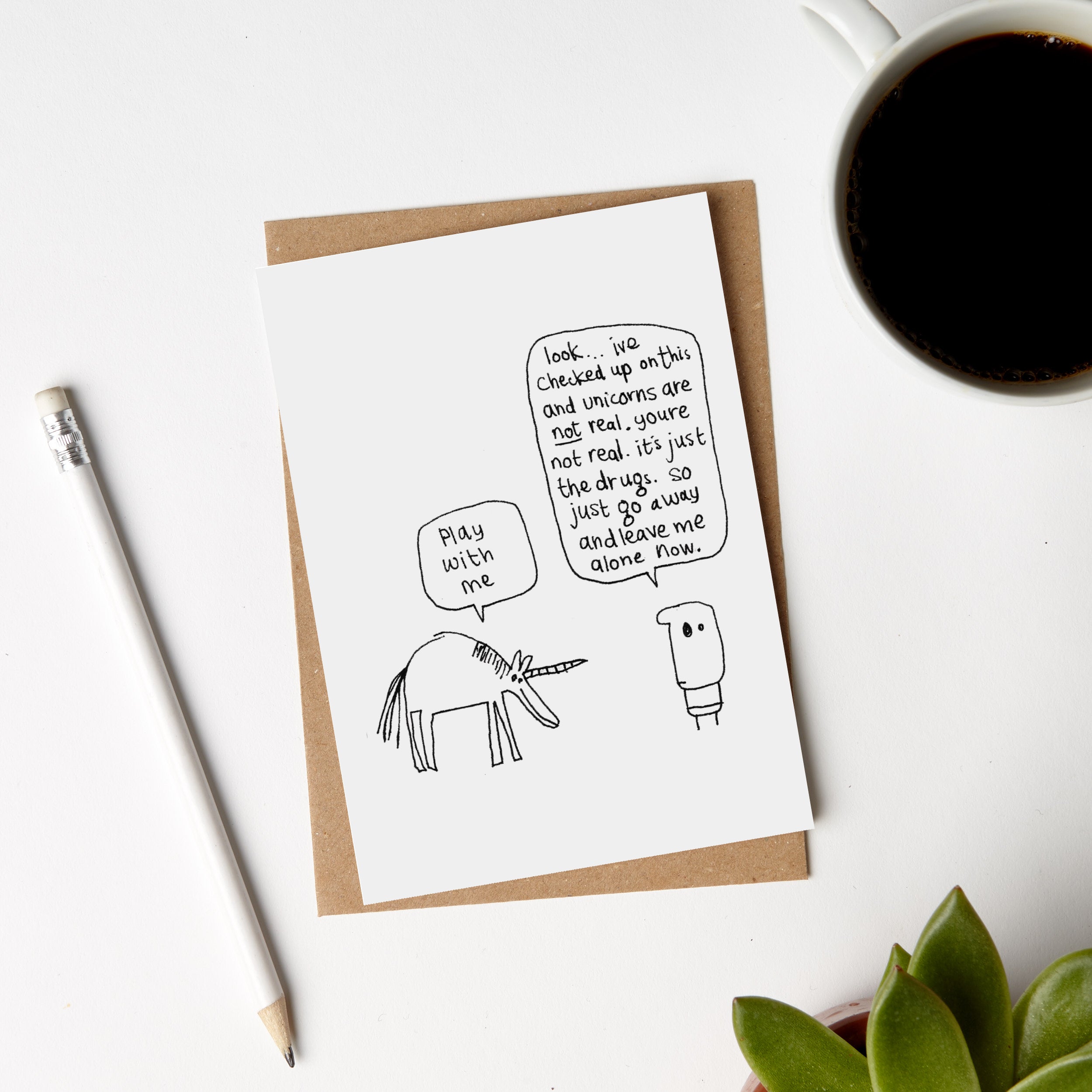Unicorn Drugs Play With Me Card