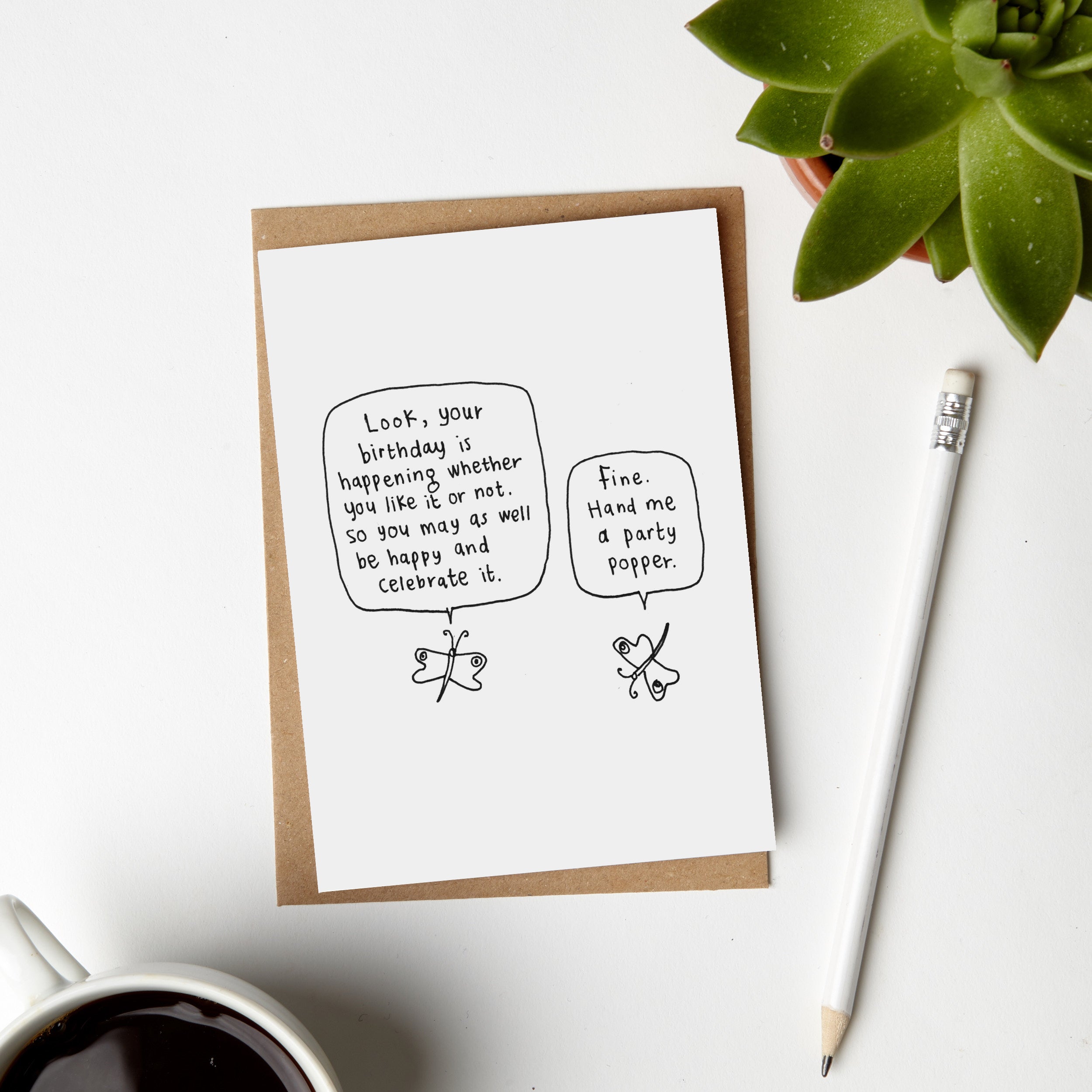 Butterfly Birthday Party Popper Card