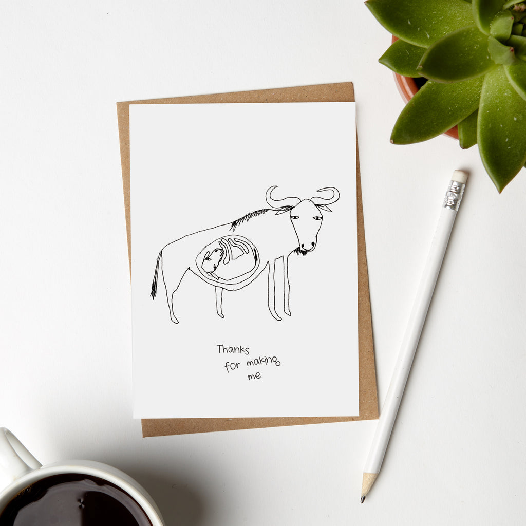 Buffalo Mother Pregnant Card