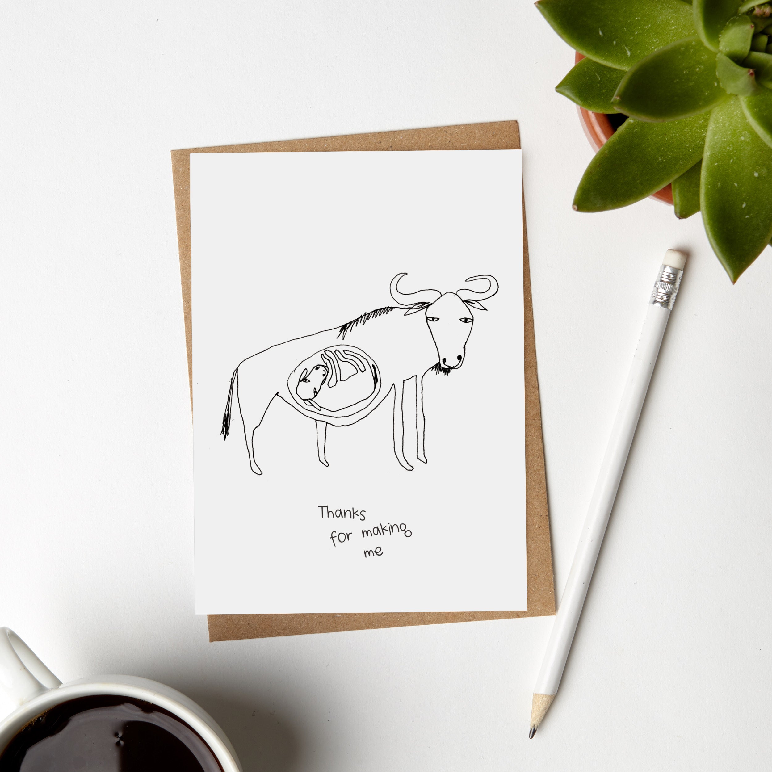 Buffalo Mother Pregnant Card