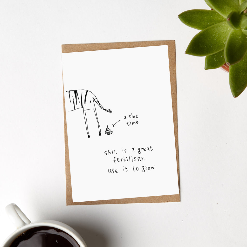 Zebra Shit Time Fertiliser Card