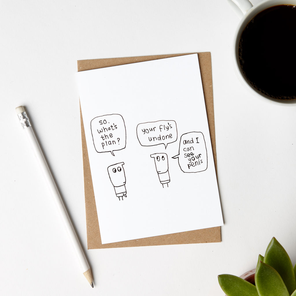Your Fly's Undone Penis Card for Work Colleague