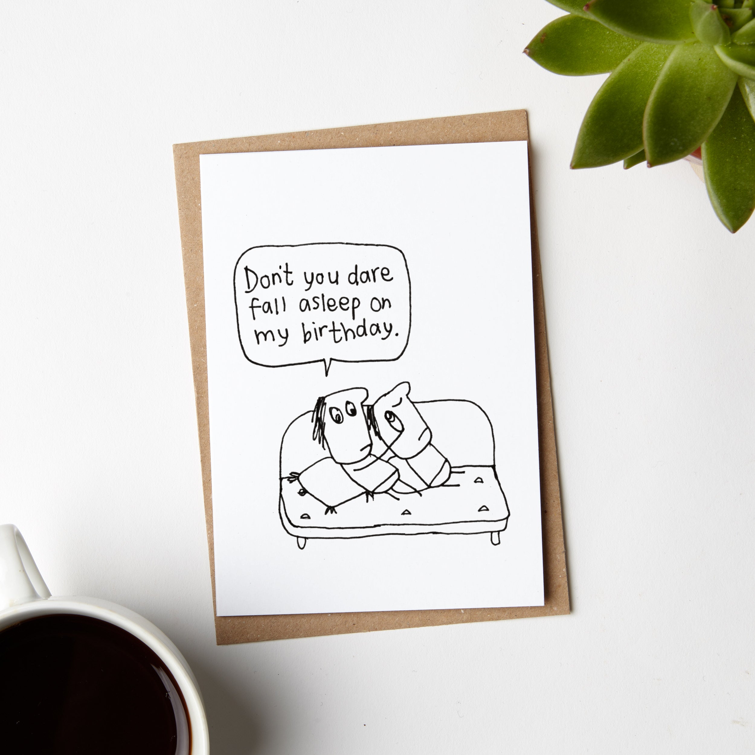 Asleep On My Birthday Card for Boyfriend