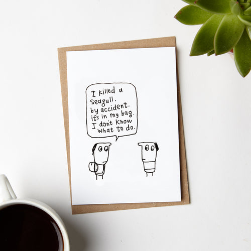 Accidental Seagull Murder Card