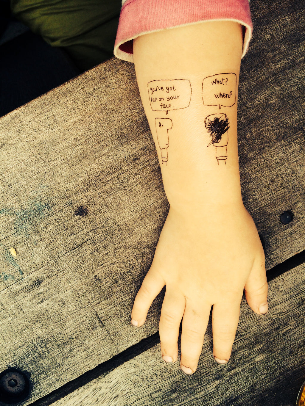 Pen On Face Temporary Tattoo